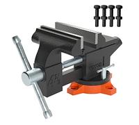 VEVOR Bench Vise, 4.5-inch Jaw Width 3.3-inch Jaw Opening, 240-Degree Swivel Locking Base Multipurpose Vise with Anvil, Heavy Duty Cast Iron Workbench Vise with Bolts & Nuts, for Drilling, Pipe Cutti