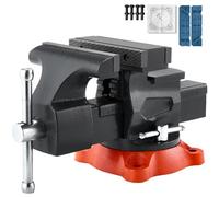 Vevor Bench Vise, 5.5" Jaw Width, 5.5" Max Jaw Opening Multipurpose Vise With Swivel Locking Base, 2.8" Throat Depth