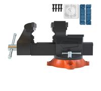 VEVOR Bench Vise, 6.5" Jaw Width 6.5" Forward &9.3" Reverse Opening, 360-Degree Swivel Locking Base Multipurpose Workbench with Anvil, Heavy Duty Ductile Iron with Bolts & Nuts, for Drilling, Pipe Cut