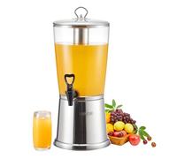 VEVOR Beverage Dispenser, 8L Drink Dispenser for Parties, Stainless Steel + Plastic Juice Dispensers with Spigot Ice Chamber, Iced Tea Lemonade Juice Water Dispensers, for Restaurants, Hotels