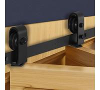 VEVOR Bi-Folding Sliding Barn Door Hardware Track Kit, 40" Top Mount Track Kit, Slide Smoothly & Quietly, Heavy Duty, Easy to Install, Suitable for Two 18" Closet Pantry Laundry Doors (Not Included)