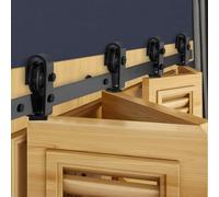 VEVOR Bi-Folding Sliding Barn Door Hardware Track Kit, 52" Top Mount Track Kit, Slide Smoothly & Quietly, Heavy Duty, Easy to Install, Suitable for Four 12" Closet Pantry Laundry Doors (Not Included)