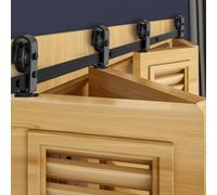 VEVOR 64" Bi-Folding Sliding Barn Door Hardware Track Kit, Bifold Sliding Door Hardware, Slide Smoothly Quietly, Heavy Duty, Easy to Install, for Four 15" Closet Pantry Laundry Barn Doors [No Door]