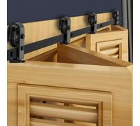 VEVOR Bi-Folding Sliding Barn Door Hardware Track Kit, 76" Top Mount Track Kit, Slide Smoothly & Quietly, Heavy Duty, Easy to Install, Suitable for Four 18" Closet Pantry Laundry Doors (Not Included)