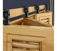 VEVOR Bi-Folding Sliding Barn Door Hardware Track Kit, 76" Top Mount Track Kit, Slide Smoothly & Quietly, Heavy Duty, Easy to Install, Suitable for Four 18" Closet Pantry Laundry Doors (Not Included)