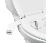 VEVOR Bidet Attachment for Toilet, Non-Electric Bidet Toilet Seat Attachment - Dual Retractable Nozzles, Adjustable Cold Water Pressure, Stainless Steel Inlet, Ideal for Rear and Feminine Wash, White