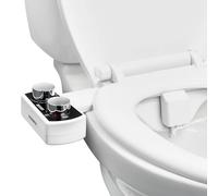 VEVOR Bidet Attachment for Toilet, Non-Electric Bidet Toilet Seat Attachment - Dual Retractable Nozzles, Adjustable Water Pressure, Easily Installed Cold Water Sprayer for Rear Feminine Wash, White