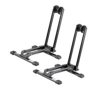 VEVOR Bike Racks 2 Pack, Fits 20 to 29 Inch Mountain & Road Bikes, Alloy Steel Rust-Resistant Bike Floor Stand Rack, Foldable Bicycle Stand for Entryway, Garage, Home Bikes Parking & Storage, Black
