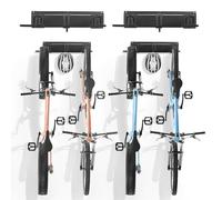 VEVOR Bike Storage Rack, 4 Bike Racks and 2 Helmets Hooks, Wall Mount Bike Storage Hanger, Home & Garage Organizer, Customizable for Various Bike Sizes, Adjustable Holder, Holds Up to 200 lbs, 32-inch