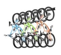 VEVOR Bike Storage Rack, 6 Bike Racks and 3 Helmets Hooks, Wall Mount Bike Storage Hanger, Home & Garage Organizer, Customizable for Various Bike Sizes, Adjustable Holder, Holds Up to 300 lbs, 48-inch