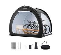 VEVOR Bike Storage Tent, 4 to 5 Bikes, Outdoor Spacious Bike Storage Tent with Ventilated Window, Waterproof Fan-Shaped Bike Tent with High Strength Fiberglass & Double Door, Fit for Bicycle