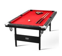 VEVOR Billiards Table, 213 cm Pool Table, Portable Foldable Space-Saving Table, Billiard Table Set Includes Balls, Cues, Chalks and Brush, Black with