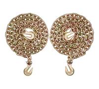 VEVOR G80 Transport Binder Chain, 3/8" x 10.3' 2-Pack Tow Chain with Clevis Grab Hooks, 7100 lbs Safe Working Load, Heavy Duty Logging Chain for Transporting Towing Truck Tie Down Binding Equipment