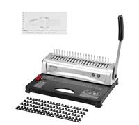 VEVOR Binding Machine, Comb Binding Machine 21-Holes Binding 450 Sheets, Book Binder Machine with 100 PCS 3/8'' Comb Binding Spines, for Letter Size, A4, A5