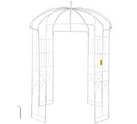 VEVOR Birdcage Shape Garden Arbor, 9\' High x 6.6\' Wide, Heavy Duty Wrought Iron Arbor, Wedding Arch Trellis for Climbing Vines in Outdoor Garden, La