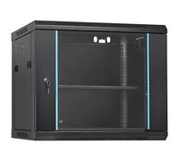 VEVOR Black 9U Wall Mount Server Rack, Metal, Max 200 lbs, for IT Equipment & A/V Devices