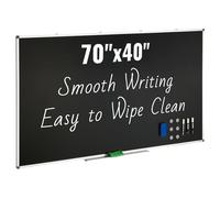 VEVOR Black Board, 70 x 40 inch Large Chalkboard with Aluminum Frame, Black Boards Dry Erase Includes 1 Magnetic Erase & 3 Dry Erase Markers, Black Su