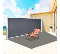 VEVOR Black Retractable Patio Screen Garden Shade Screen Partition 160X300cm Retractable Screen Office Dividers Partition Wall Outdoor Retractable Gate Retractable Fence Screens For Patio Privacy