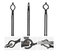 VEVOR Blacksmith Tongs Set, 18" 3 PCS: V-Bit Bolt, Wolf Jaw, and Z V-Bit, Carbon Steel With A3 Steel Rivets, for Beginner and Seasoned Blacksmiths, Bladesmiths and Craftsmen