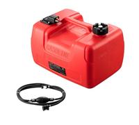VEVOR Boat Fuel Tank, 3.17-Gallon/12-L Marine Outboard Transfer Tank, Transfer Tank with 9.8ft Hose, Gauge for Outboard Engine, Yacht, Fishing Boat, Deck, Red