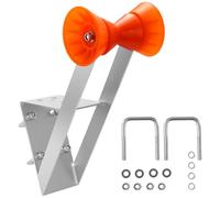 VEVOR Boat Trailer Winch Stand, 50.8-76.2 mm Winch Posts, Boat Trailer Winch Seat with TPU Orange Roller & U-Bolts, Suitable for Jet Ski, Sailboat, Fishing Boat, Speedboat (Galvanized), Silver