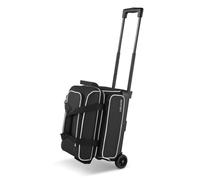 VEVOR Bowling Ball Bag, 2 Ball Double Roller Bowling Bag with Wheels, Featuring a Separate Compartment for Shoes (Up To US Size 16) & Oversized Accessory Pocket, Retractable Handle Extends to 41.32 in