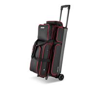VEVOR Bowling Ball Bag, 3 Ball Double Roller Bowling Bag with Wheels, Featuring a Separate Compartment for Shoes (Up To US Size 16) & Oversized Accessory Pocket, Retractable Handle Extends to 41.34 in