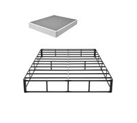 VEVOR Box Spring, Queen Size Bed Frame with Washable Fabric Cloth, Heavy Duty Metal Frame for Queen Bed, 9 in Mattress Foundation, 3500 lbs Max Weight Capacity, Easy Assembly, 79.1L x 59.6W x 9.1H in
