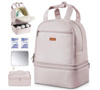 VEVOR Breast Pump Backpack, Breast Feeding Bag with Ice Pack, Fits for S1/S2, Pumping Accessories & Breastmilk Storage, Portable Pump Carrying Case for Work, Travel and Family Use, Light Pink