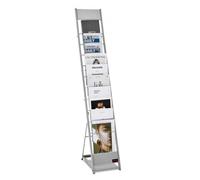 VEVOR Brochure Display Rack, 10 Pockets Magazine Literature Display Stand, Portable Floor Standing Magazine Rack, Metal Newspaper Catalog Holders for