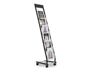 VEVOR Brochure Display Rack Narrow 6-Tier Magazine Literature Stand with Wheels