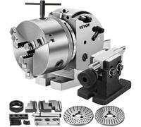 VEVOR BS-0 Precision Dividing Head, Horizontal Dividing Head with 3-Jaw Chuck, MT2 Tailstock BS-0 12.7 cm Semi Universal Dividing Head for Milling Mac