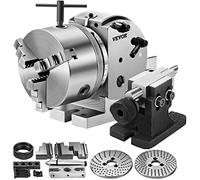 VEVOR BS-0 Precision Dividing Head, Horizontal Dividing Head with 3-Jaw Chuck, MT2 Tailstock BS-0 5" Semi Universal Dividing Head for Milling Machine Mill Gear Cutting