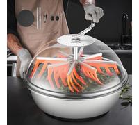 VEVOR Bud Leaf Bowl Trimmer, 24 in Manual Bud Trimmer, with Sharp Stainless Steel Blades, Visual Cutting, Wet & Dry Hydroponic Cutting Machine, Twisted Spin Cut for Plants Leaves Buds Flowers