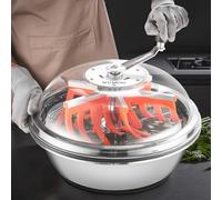 VEVOR Bud Leaf Bowl Trimmer Manual, with Sharp Stainless Steel Blades, Visual Cutting, Wet & Dry Hydroponic Cutting Machine, Twisted Spin Cut for Plants Leaves Flowers (Bowl 16 in)