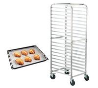 VEVOR Bun Pan Rack, 20-Tier Commercial Bakery Racks with Brake Wheels, Aluminum Racking Trolley Storage for Half & Full Sheet, Speed Rack For Kitchen Home, Bread Baking Equipment, 26"L x 20.4"W x 71"H