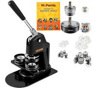 VEVOR Button Maker Machine, 32mm & 58mm Badge Punch Press Kit, DIY Gifts Pin Maker, Black Dome Style, Metal, Includes 500pcs Button Parts & Circle Cutter & Magic Book