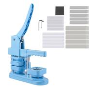 Vevor Button Maker Machine, 50 X 50 mm Square, Plastic Pin Maker With Tinplate Front Shells, Plastic Back Covers, Blue