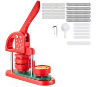 Vevor Button Maker Machine, 58 mm, Plastic Pin Maker With 100Pcs Button Parts, Circle Cutter And Hex Wrenches, Red