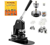 VEVOR Button Maker Machine, Multiple Sizes 1+2.25 Inch Badge Punch Press Kit, Children DIY Gifts Pin Maker, Button Making Supplies with 500pcs Button Parts & Circle Cutter & Magic Book