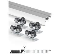 VEVOR Bypass Door Hardware, 6ft Heavy Duty Bypass Sliding Door Hardware Kit, Aluminum Alloy Sliding Closet Door Hardware Set for 2 Door System, Fit Door Thickness 1 3/8" - 1 3/4", Easy to Install