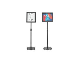 Vevor BZJZSDZ8511YJXAQXV0 Pedestal Sign Holder, 8.5 x 11 in. Vertical & Horizontal Adjustable Poster Stand, Black