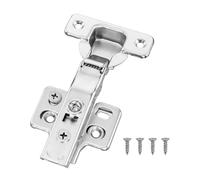 VEVOR PHS25101-50 50 Packs Full Overlay Kitchen Door, 100 Degree Opening Angel Soft Close Concealed Cupboard Hinges for Frameless Cabinet Type, with Mounting Screws, Silver