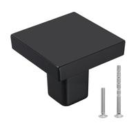 VEVOR Cabinet Knobs, 10 Pack, 1.18 Inch Black Zinc Alloy Drawer Pulls & Door Handles, Square Kitchen Solid Knobs Dresser Handles, Cupboard Hardware with Screws for Bathroom Closet Cabinets Drawers