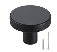 VEVOR Cabinet Knobs, 10 Pack, 1.26 Inch Black Zinc Alloy Drawer Pulls & Door Handles, Mushroom Kitchen Solid Knobs Dresser Handles, Cupboard Hardware with Screws for Bathroom Closet Cabinets Drawers