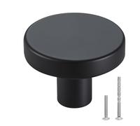 VEVOR Cabinet Knobs, 10 Pack, 1.26 Inch Black Zinc Alloy Drawer Pulls & Door Handles, Mushroom Kitchen Solid Knobs Dresser Handles, Cupboard Hardware with Screws for Bathroom Closet Cabinets Drawers
