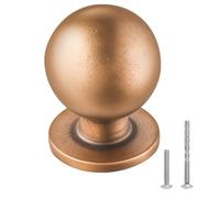 VEVOR Cabinet Knobs, 12 Pack, 0.98 Inch Zinc Alloy Drawer Pulls Door Handles, Round Kitchen Dresser Solid Knobs Cupboard Hardware with Screws for Bathroom Closet Cabinets Drawers, Antique Brass Color