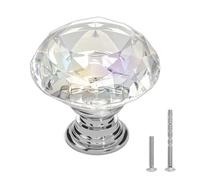 VEVOR Cabinet Knobs, 12 Pack, 1.22 Inch Acrylic & Zinc Alloy Drawer Pulls Door Handles, Diamond Kitchen Solid Knobs Dresser Handles, Cupboard Hardware with Screws for Bathroom Closet Cabinets Drawers