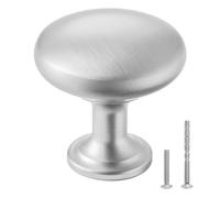 VEVOR Cabinet Knobs, 25 Pack, 1.1 Inch Zinc Alloy Drawer Pulls & Door Handles, Mushroom Kitchen Dresser Solid Knobs, Cupboard Hardware with Screws for Bathroom Closet Cabinets Drawers, Nickel Color