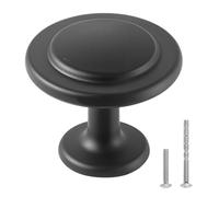 VEVOR Cabinet Knobs, 30 Pack, 1.22 Inch Black Zinc Alloy Drawer Pulls & Door Handles, Mushroom Kitchen Solid Knobs Dresser Handles, Cupboard Hardware with Screws for Bathroom Closet Cabinets Drawers